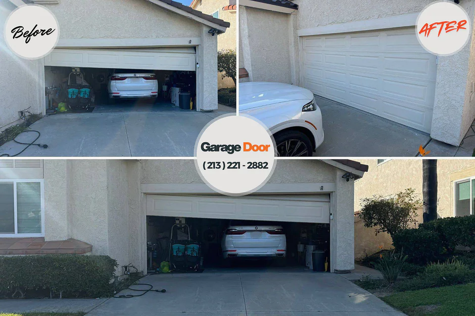 Before and after: garage door repair Lynn, MA